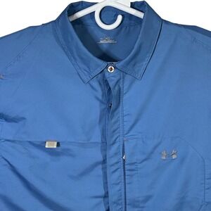 Under Armour Men's Blue XL Long Sleeve Button Down Fishing Shirt